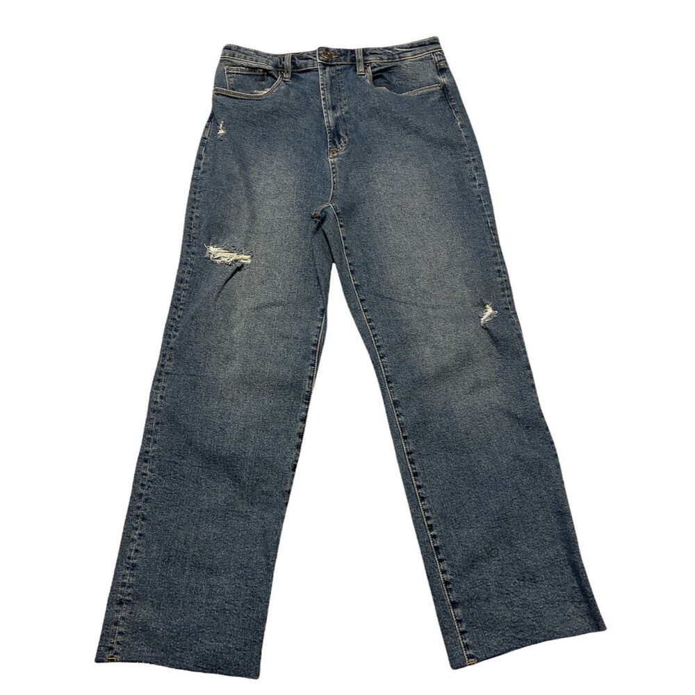 Anthropologie Chelsea & Violet Jeans Women's Size 31 Raw Hem Distressed Blue NWT